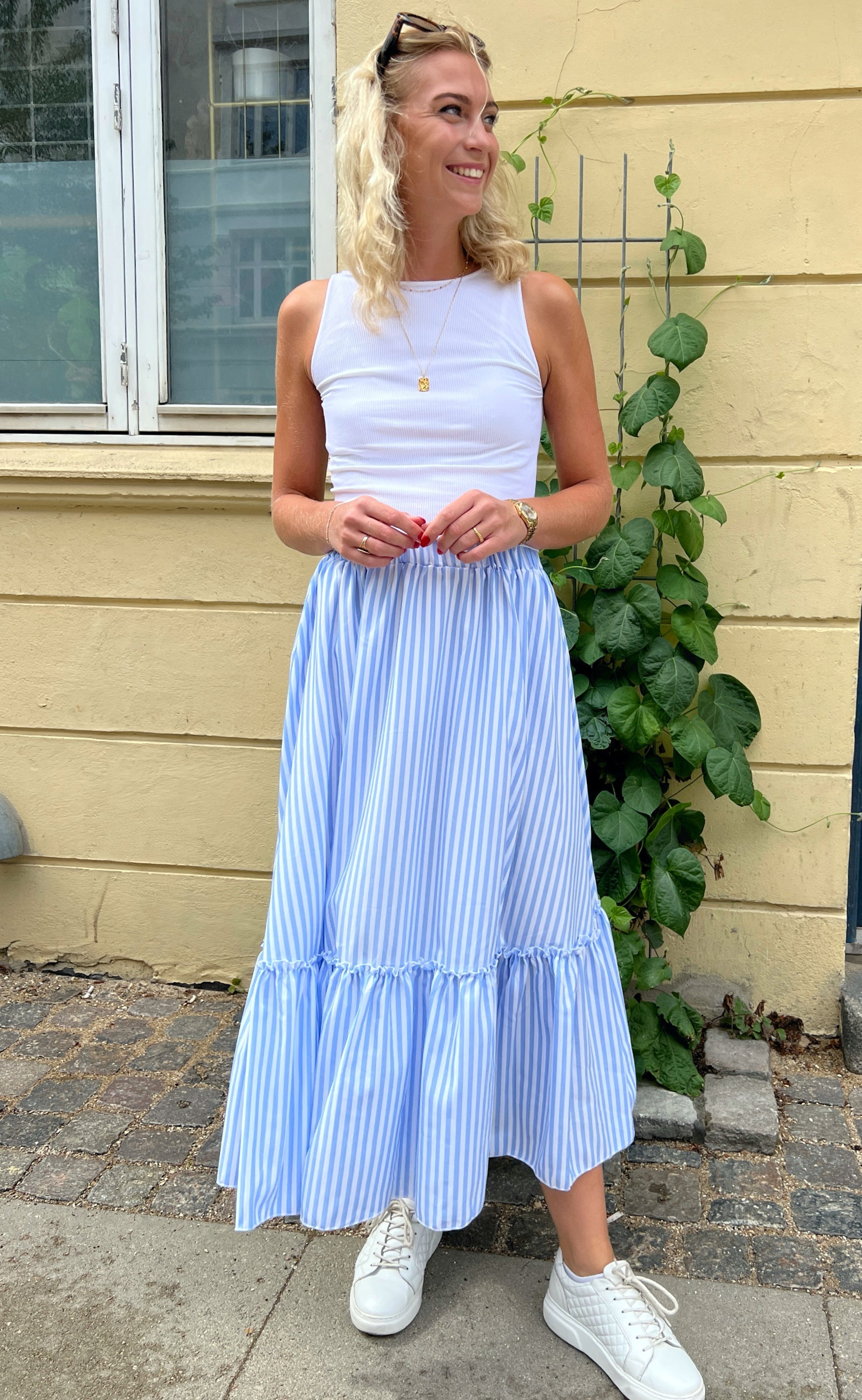 INA Copenhagen Skjørt - Hanna - Blue/White Stripe