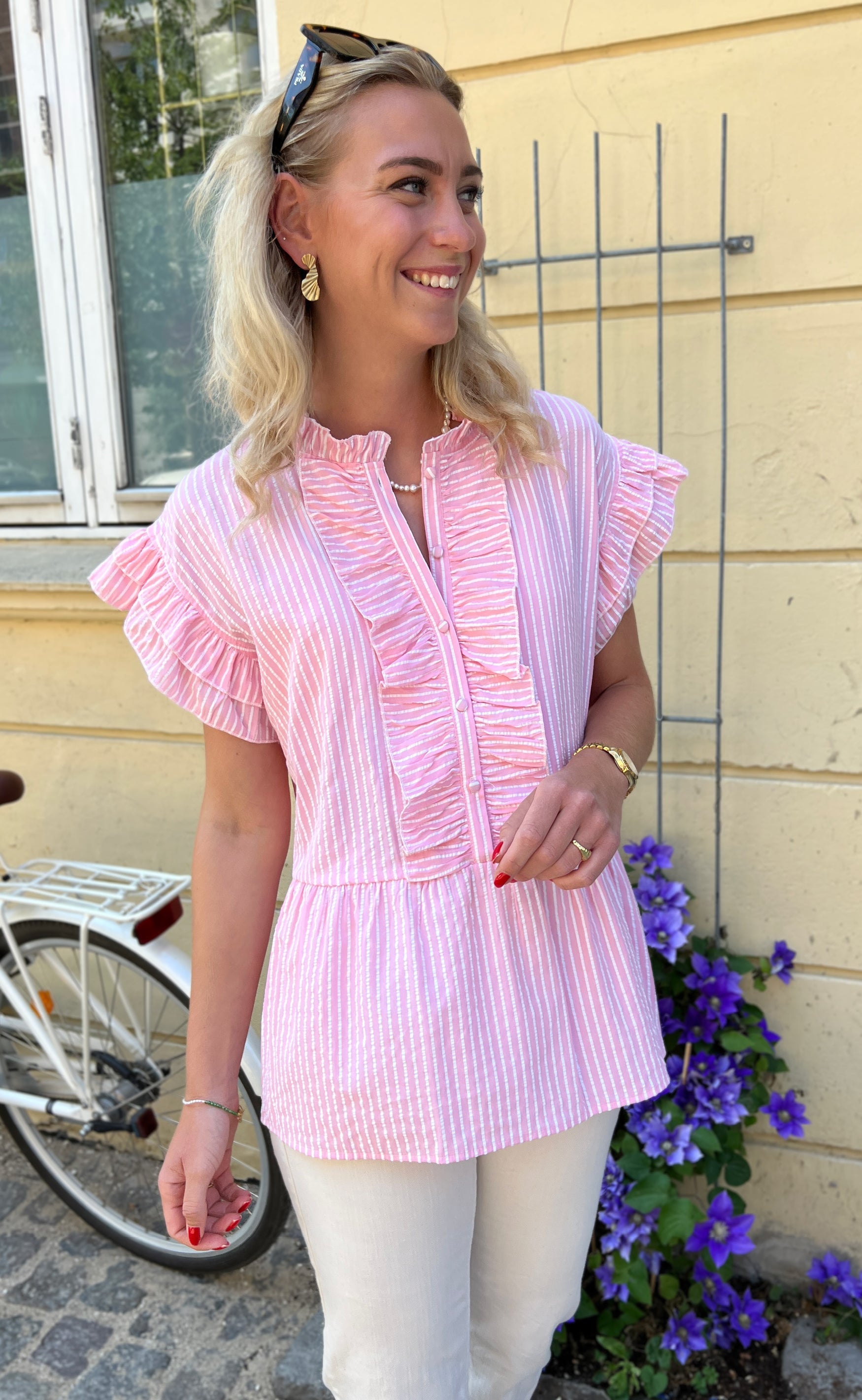 INA Copenhagen Topp - Freya - Pink Striped