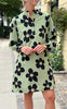 Say INA Copenhagen Kjole - Augusta - Dusty Green/Black Flower