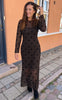 Say INA Copenhagen Kjole - Rie Mesh - Brown W. Black Hearts
