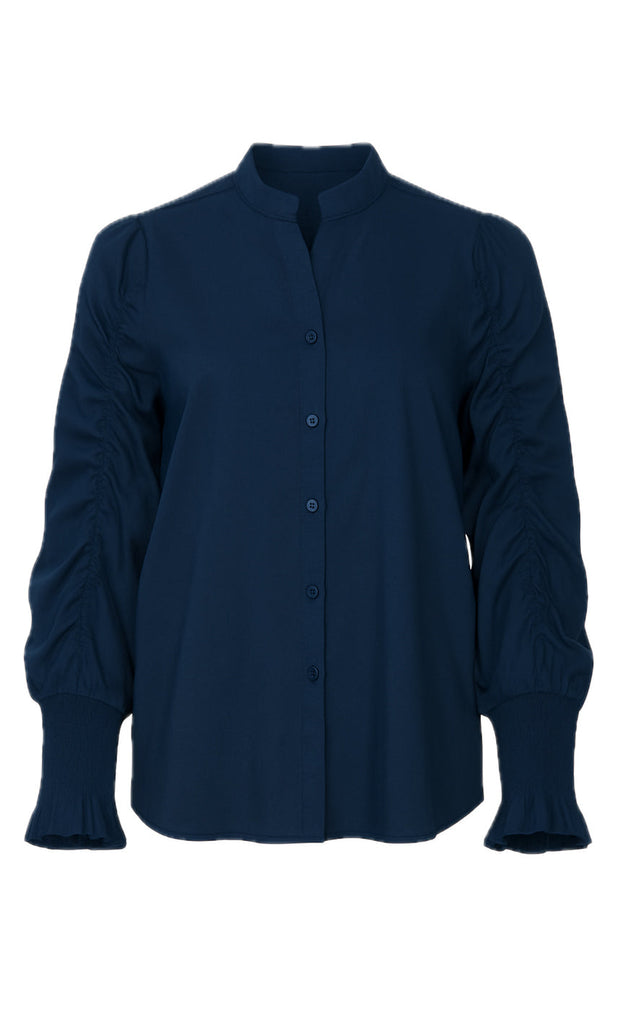 Say INA Copenhagen Skjorte - Rina Ruffle - Navy Blue