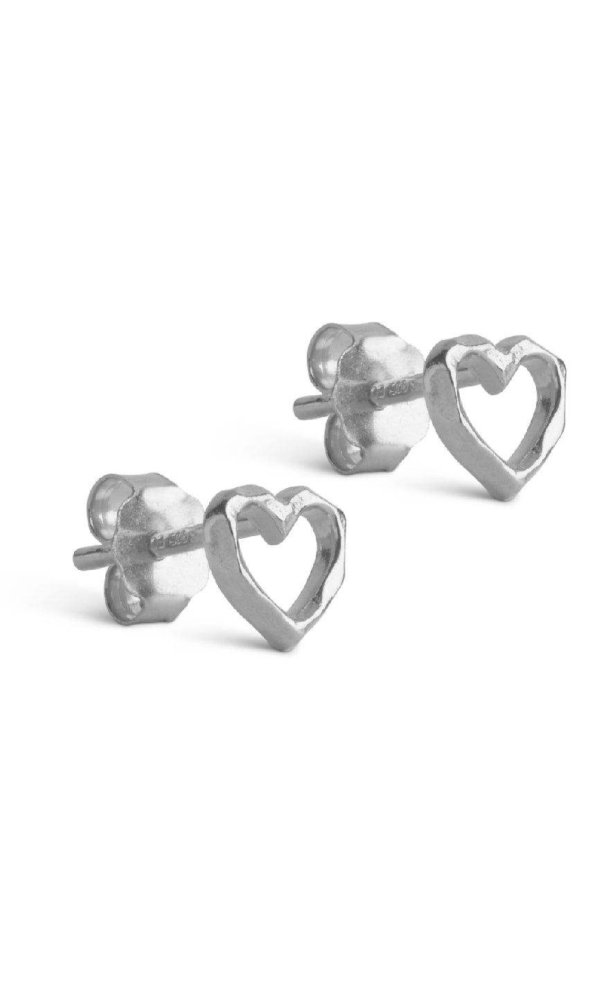 Enamel Copenhagen Øreringer - Studs Heart - Silver Colour