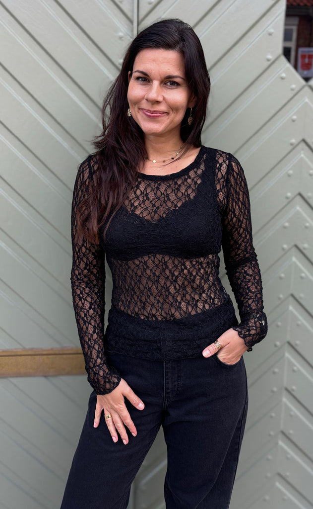 Say INA Copenhagen Bluse - Lily Lace - Black