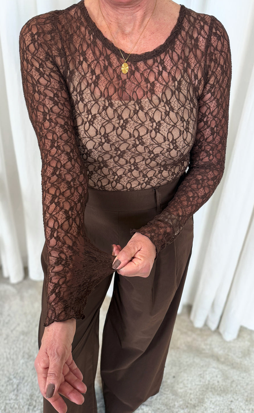 Say INA Copenhagen Bluse - Lily Lace - Brown