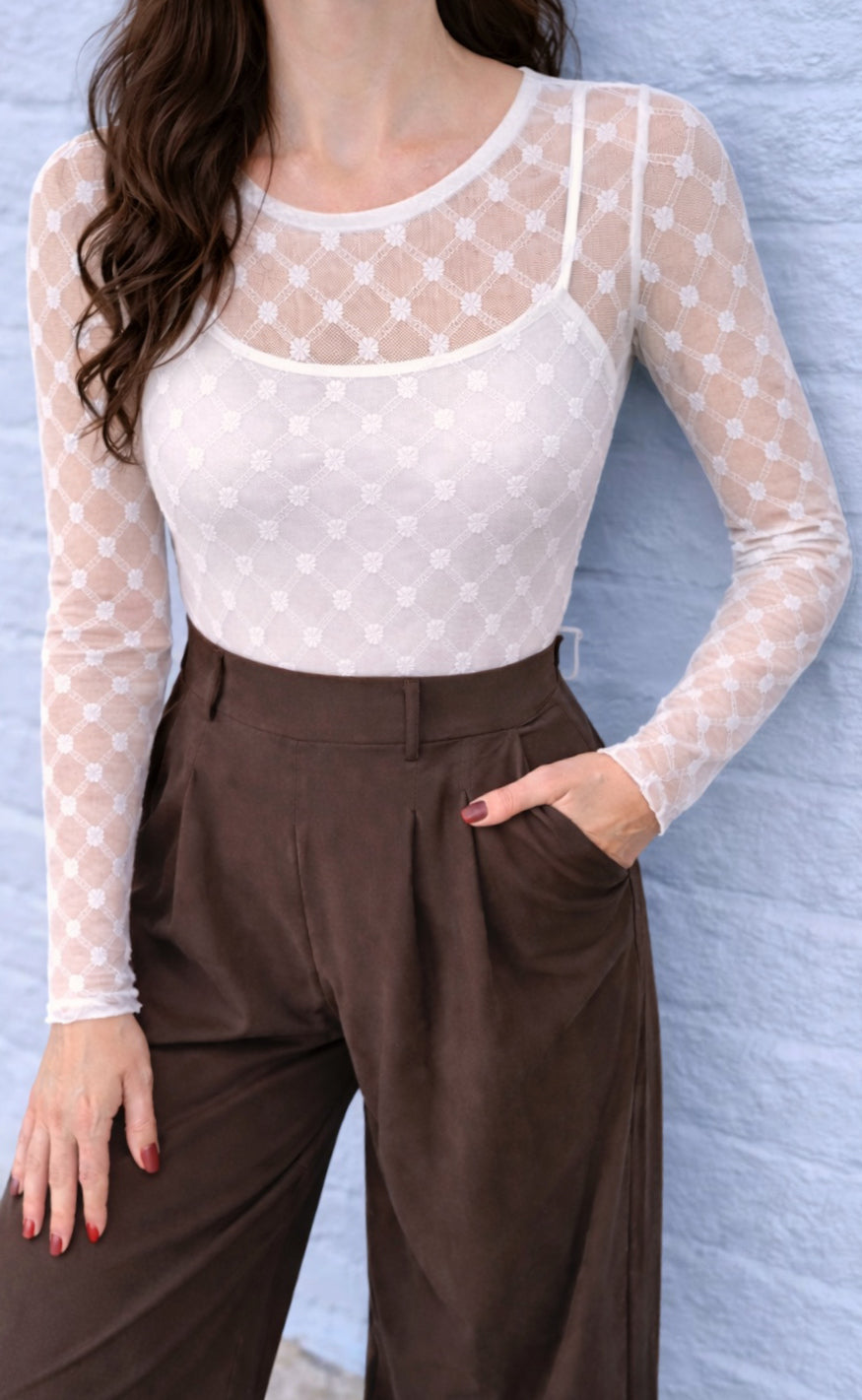Say INA Copenhagen Bluse - Lily Lace - White Flower Square