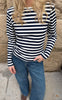 Say INA Copenhagen Bluse - Pamela LS - Navy Striped