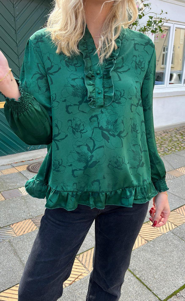 Say INA Copenhagen Bluse - Pia - Green Flower