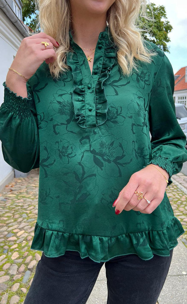 Say INA Copenhagen Bluse - Pia - Green Flower