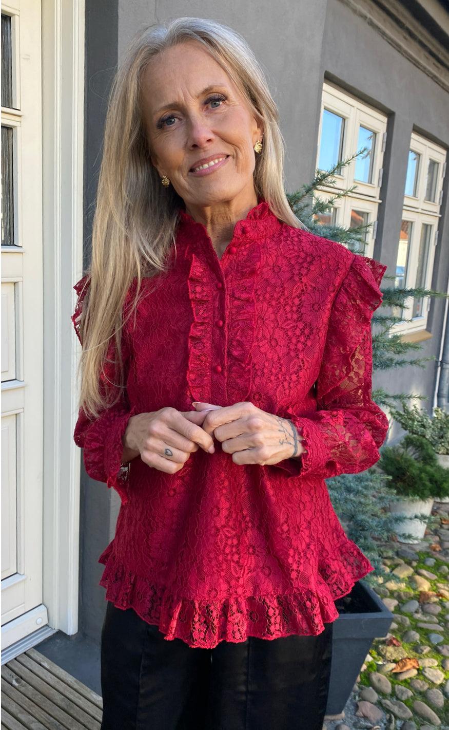 Say INA Copenhagen Bluse - Pia Lace - Bordeaux
