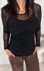 Say INA Copenhagen Bluse - Sophia Mesh - Black W. Black Dots