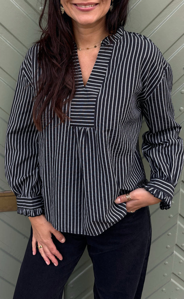 Say INA Copenhagen Bluse - Winnie LS - Black Striped