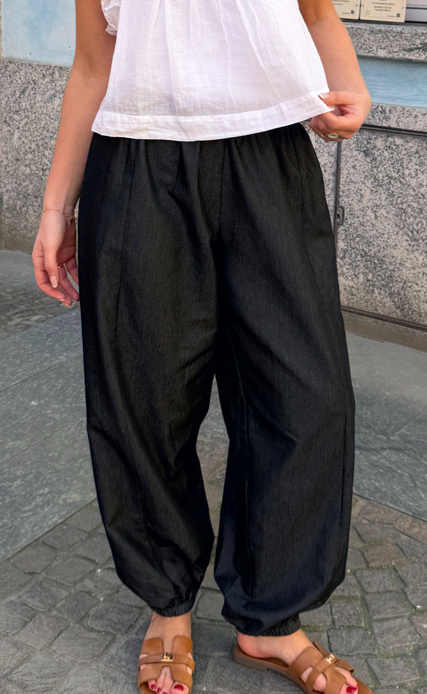 Say INA Copenhagen Bukser - Detia Balloon - Black Denim