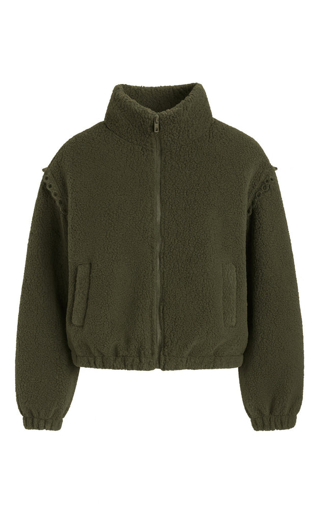 Say INA Copenhagen Fleece Jakke - Fia - Army Green