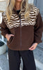 Say INA Copenhagen Fleecejakke - Fia - Dark Brown W. Zebra