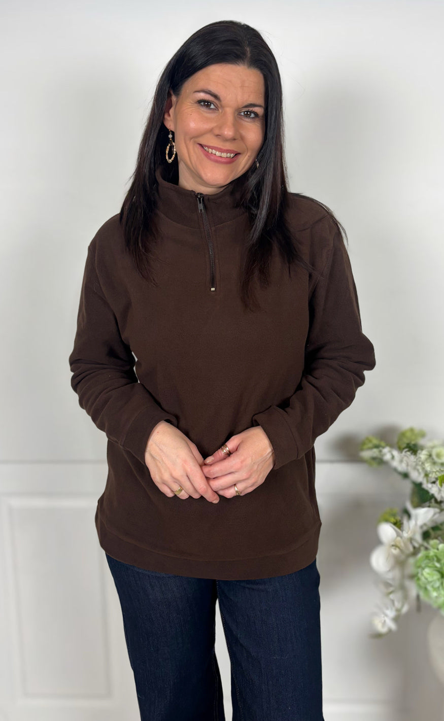 Say INA Copenhagen Fleece Genser - Fie - Dark Brown