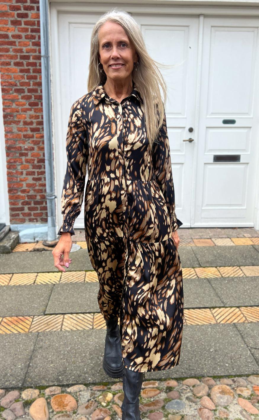 Say INA Copenhagen Kjole - Anna - Black/Brown Print