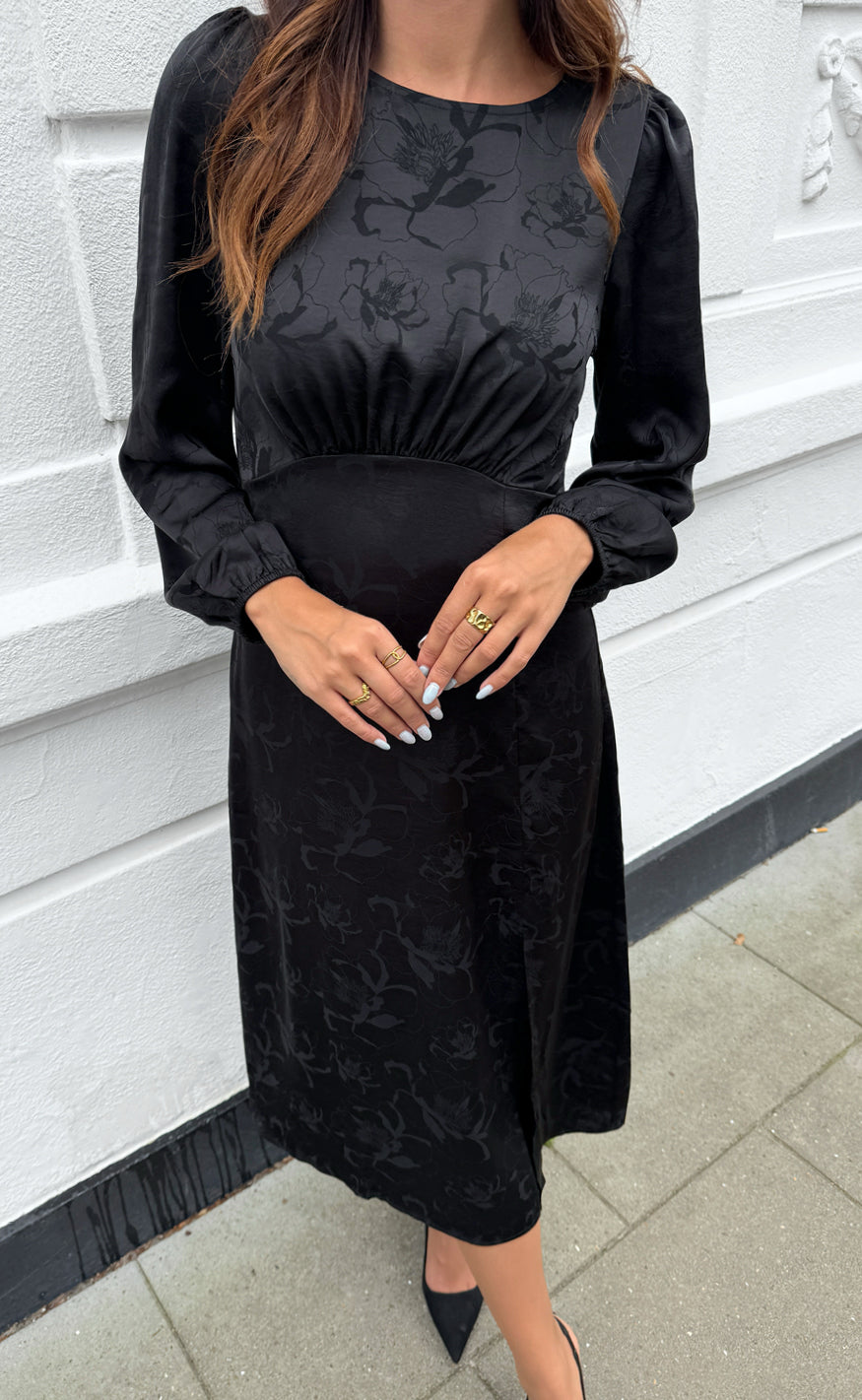 Say INA Copenhagen Kjole - Carolina - Black Flower