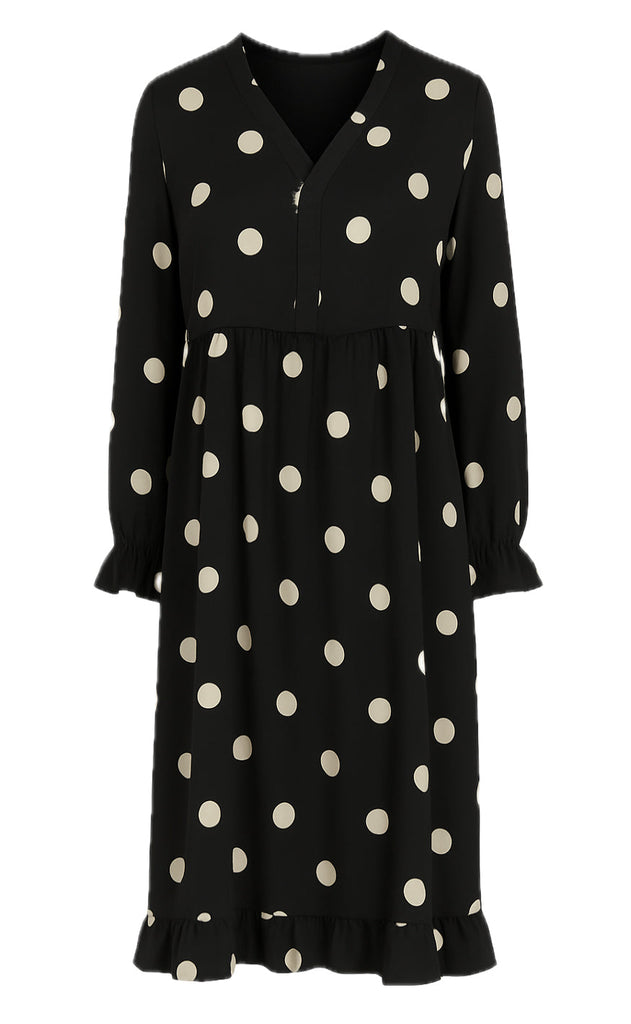 Say INA Copenhagen Kjole - Catja - Black W. Big Dots