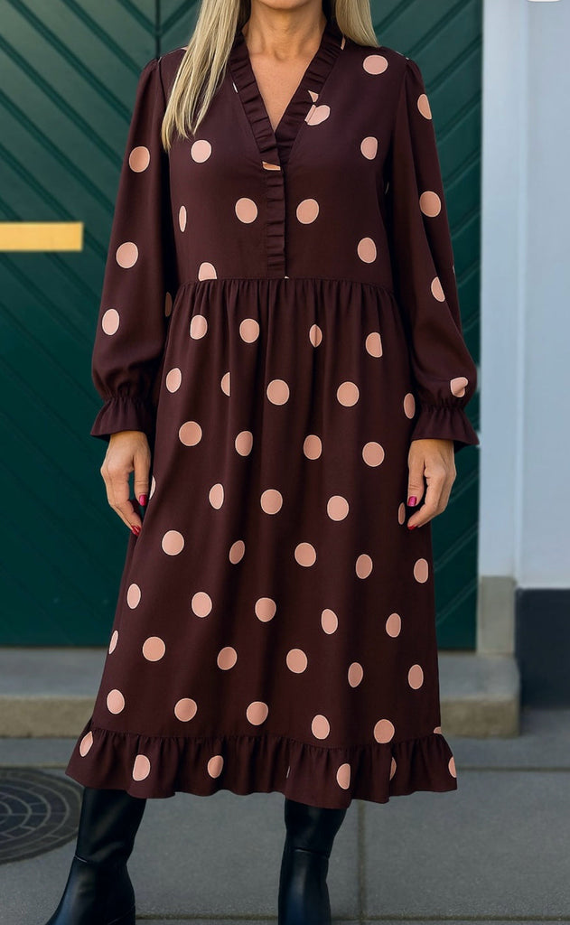 Say INA Copenhagen Kjole - Catja - Bordeaux W. Big Dots