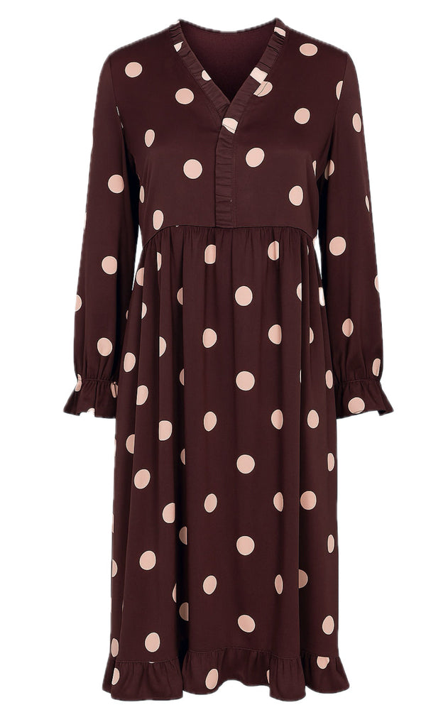 Say INA Copenhagen Kjole - Catja - Bordeaux W. Big Dots