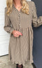 Say INA Copenhagen Kjole - Catja - Brown / Black Stripe