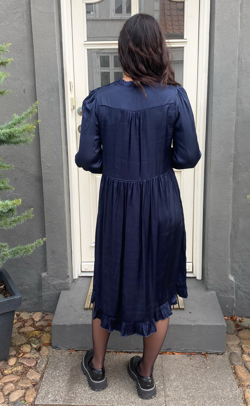Say INA Copenhagen Kjole - Catja - Navy Blue Satin