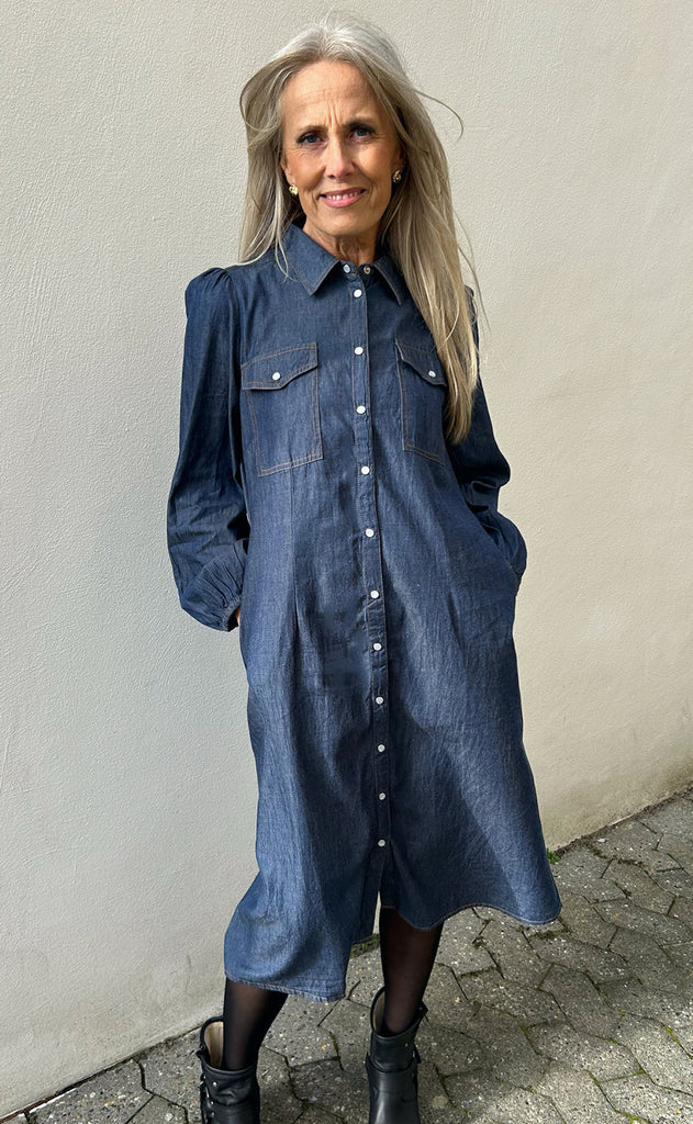 Say INA Copenhagen Kjole - Detia - Denim Blue
