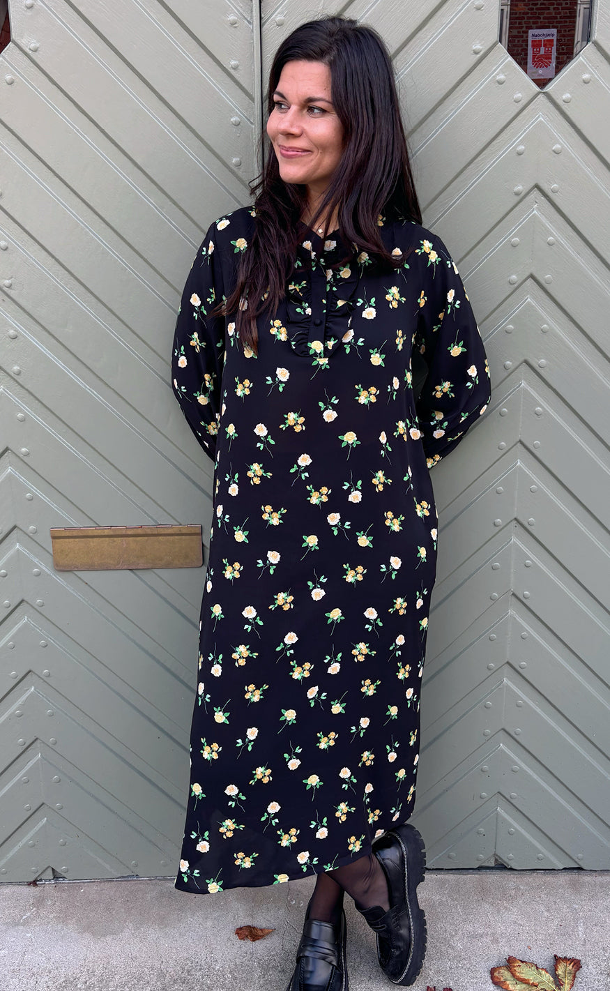 Say INA Copenhagen Kjole - Ella - Black W. Small Flowers