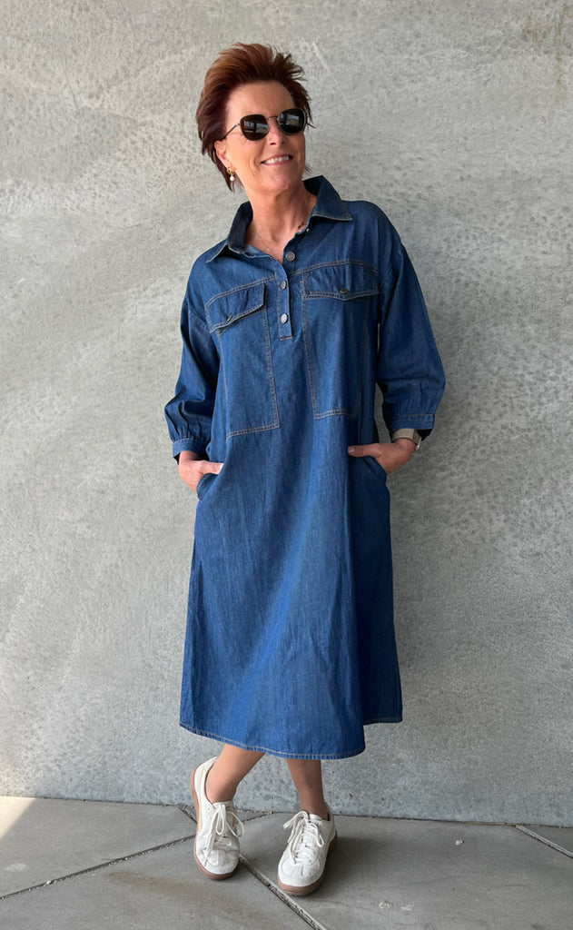Say INA Copenhagen Kjole - Holly - Denim Blue