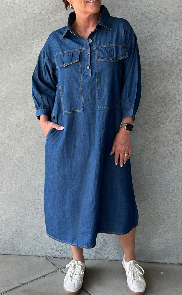 Say INA Copenhagen Kjole - Holly - Denim Blue