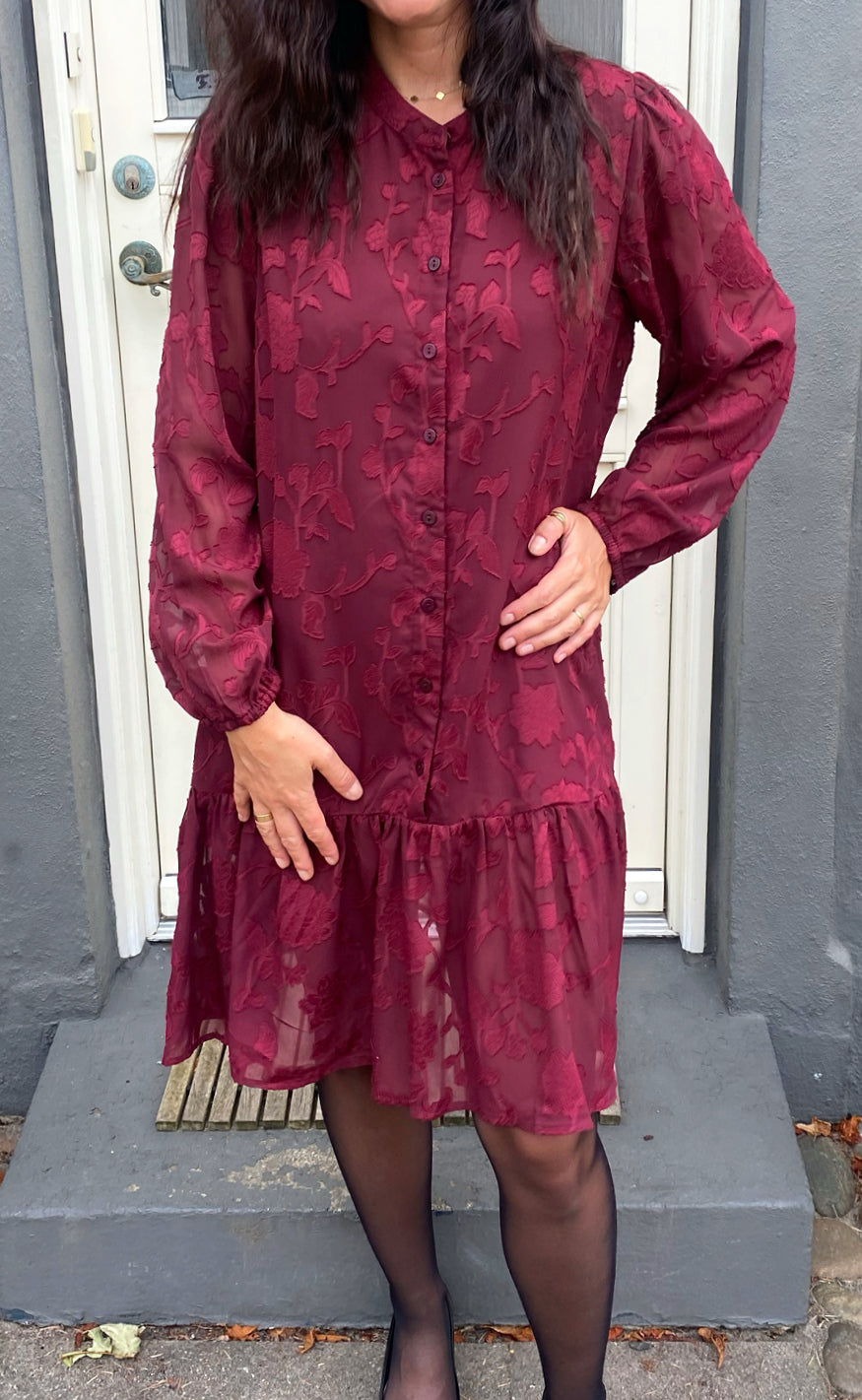 Say INA Copenhagen Kjole - Luna - Bordeaux Flower