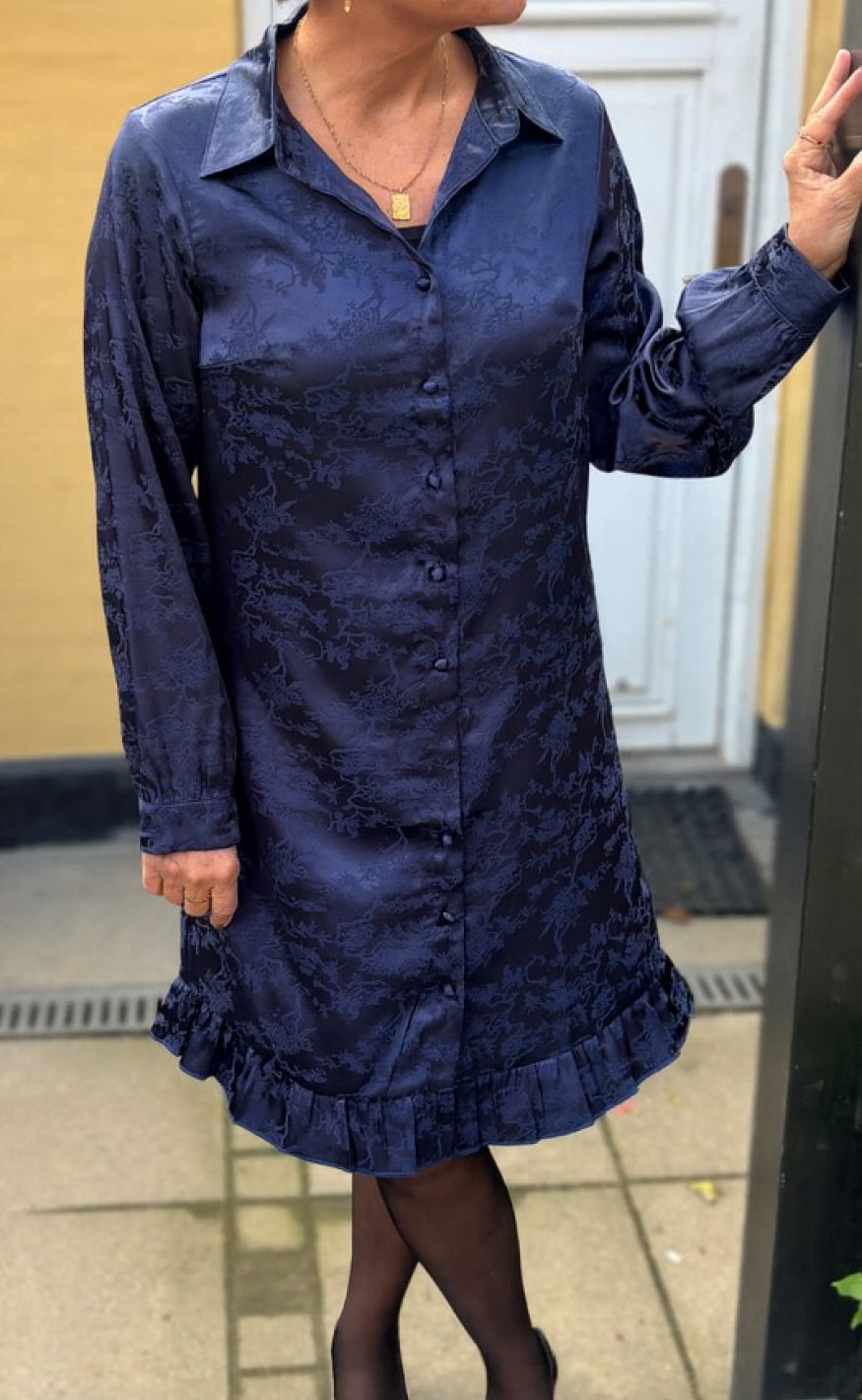 Say INA Copenhagen Kjole - Masha - Navy Blue Flowers