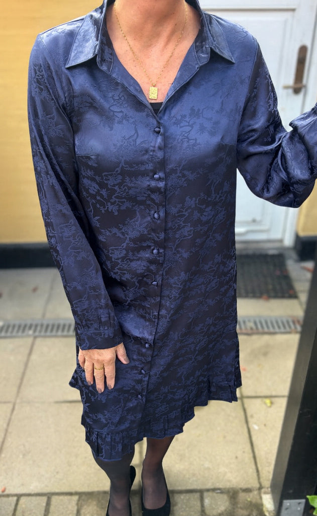 Say INA Copenhagen Kjole - Masha - Navy Blue Flowers