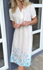 Say INA Copenhagen Kjole - Nina - Off White W. Blue Flowers