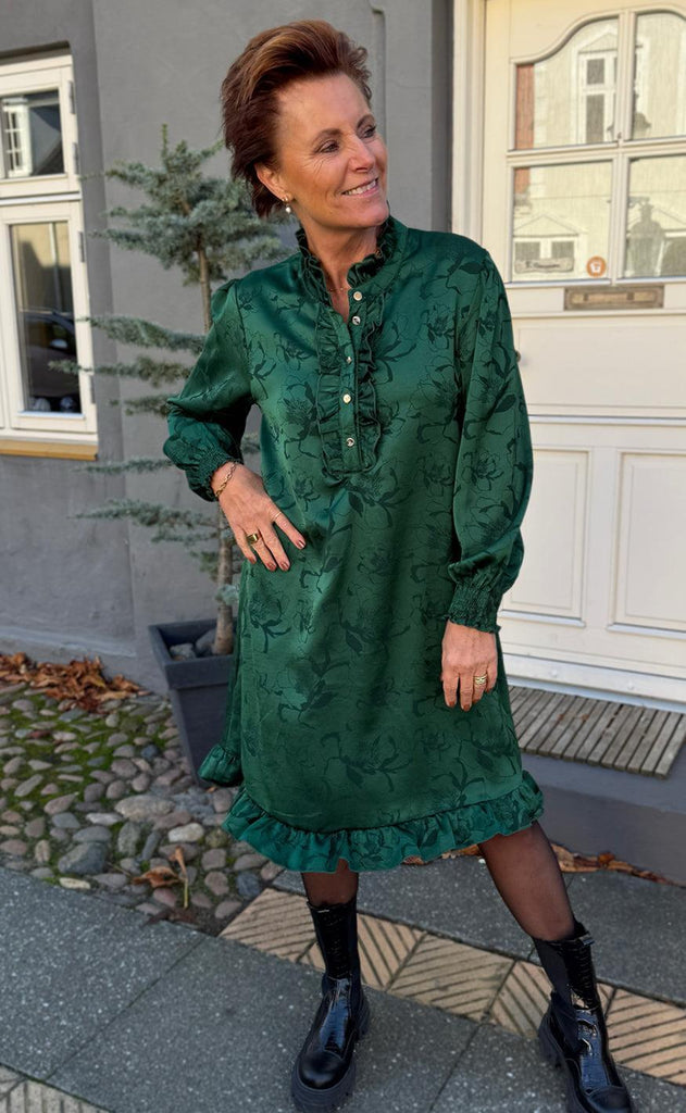 Say INA Copenhagen Kjole - Pia - Green Flower