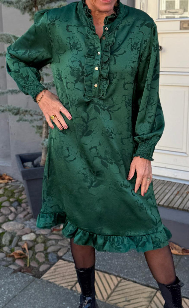 Say INA Copenhagen Kjole - Pia - Green Flower