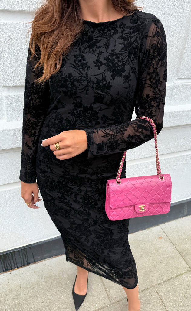 Say INA Copenhagen Kjole - Sophia LS - Black Flower