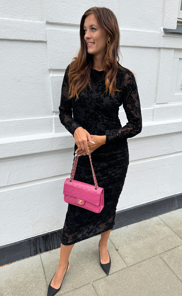 Say INA Copenhagen Kjole - Sophia LS - Black Flower