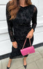 Say INA Copenhagen Kjole - Sophia LS - Black Flower