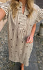 Say INA Copenhagen Kjole - Winnie - White / Brown Striped W. Brown Hearts