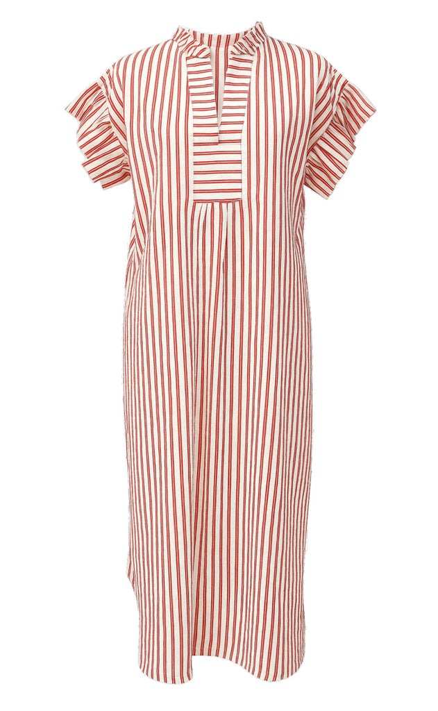 Say INA Copenhagen Kjole - Winnie - White / Red Striped