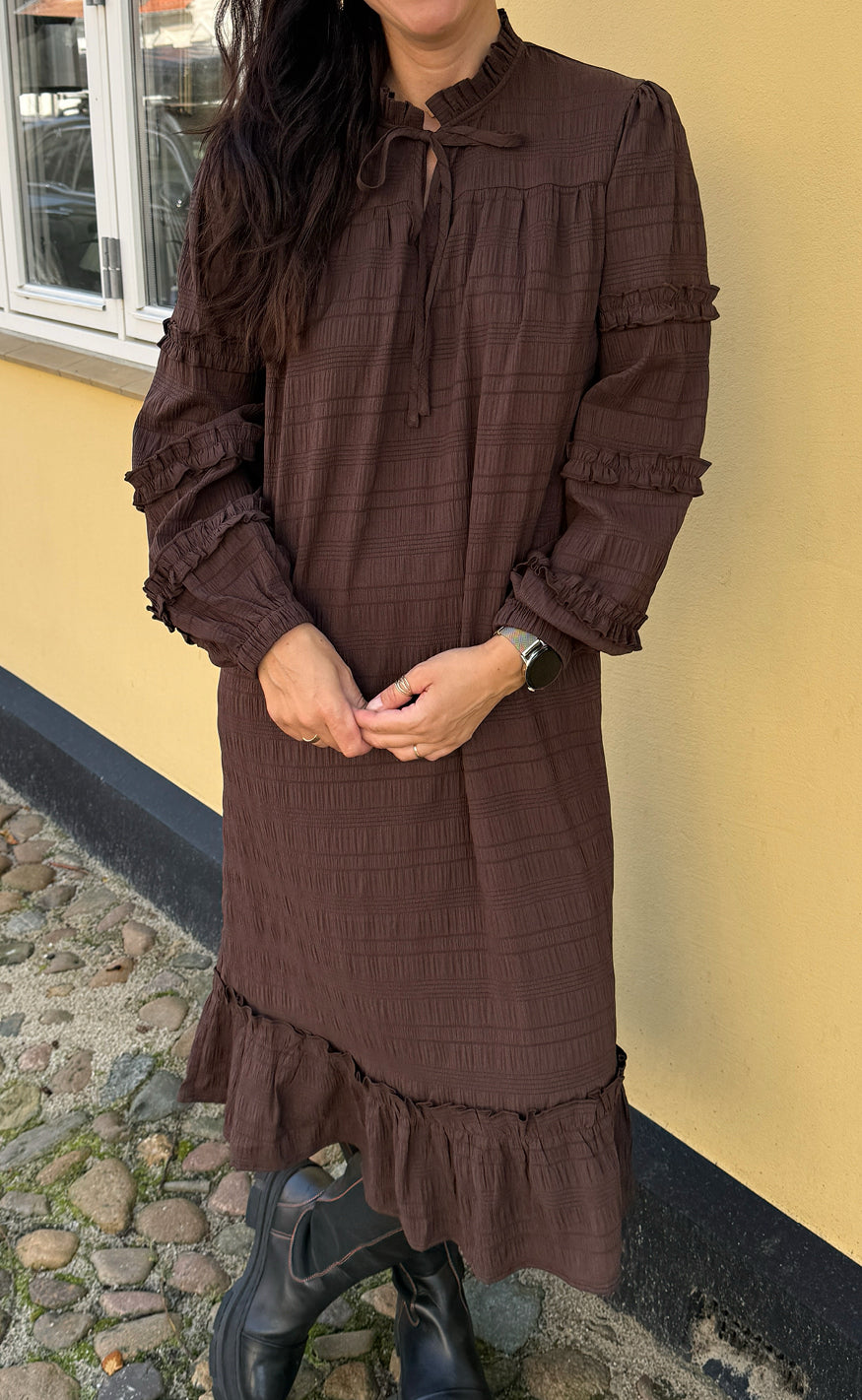 Say INA Copenhagen Kjole - Zally - Dark Brown