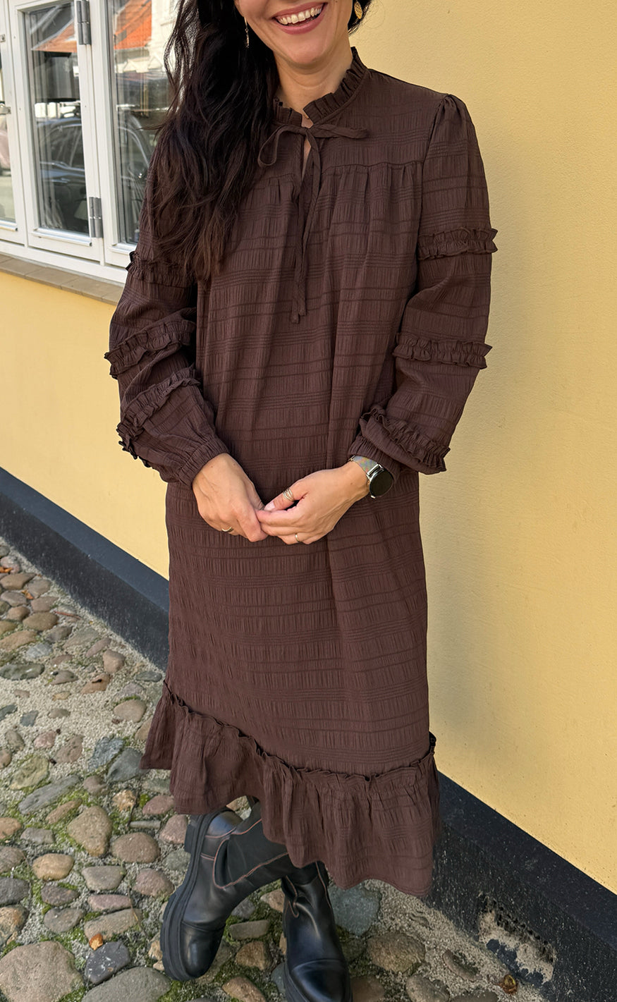 Say INA Copenhagen Kjole - Zally - Dark Brown