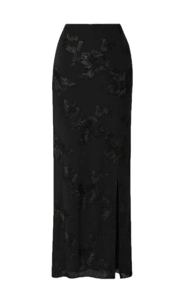 Say INA Copenhagen Skjørt - Maria Long - Black 3D Flowers