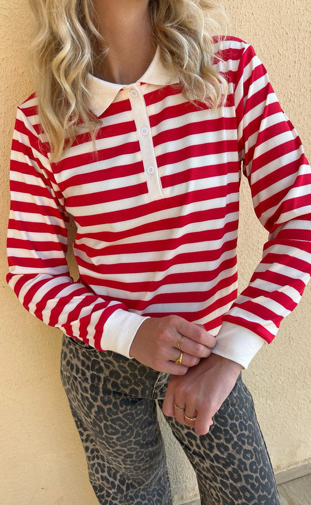 Say INA Copenhagen Polo / Bluse - Pamela - Red Striped