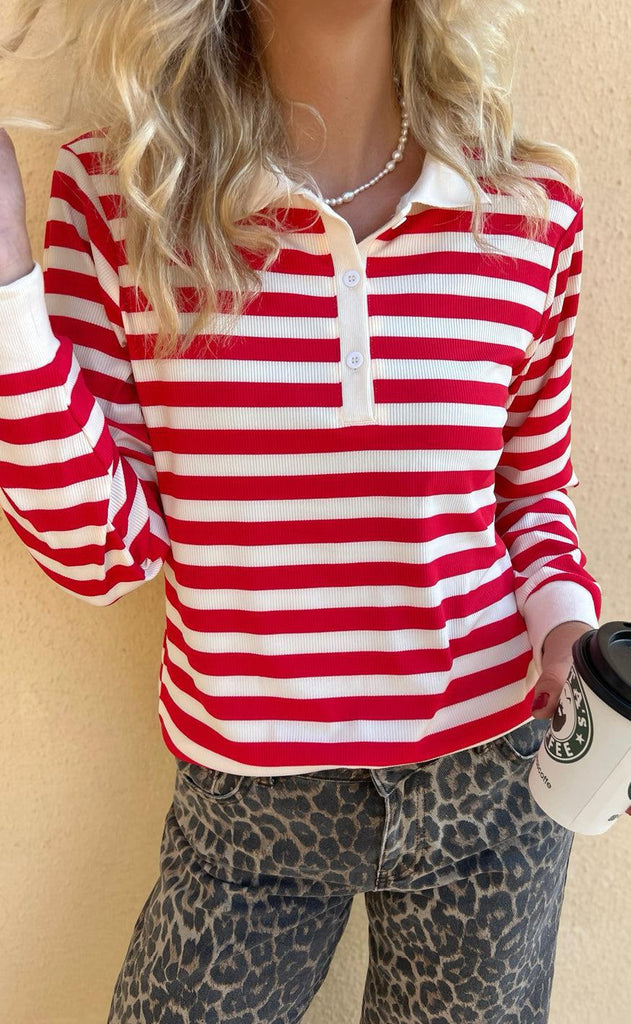 Say INA Copenhagen Polo / Bluse - Pamela - Red Striped