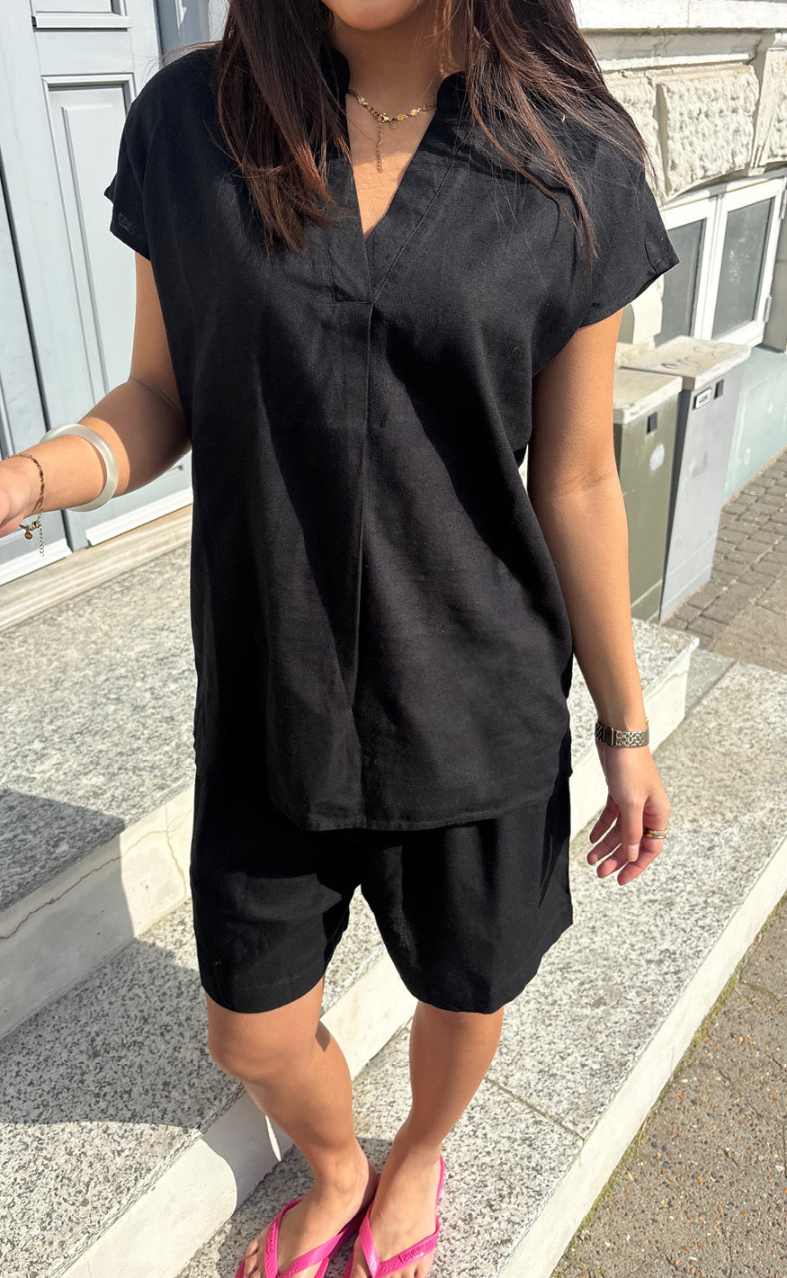 Say INA Copenhagen Shorts - Laura Linen - Black