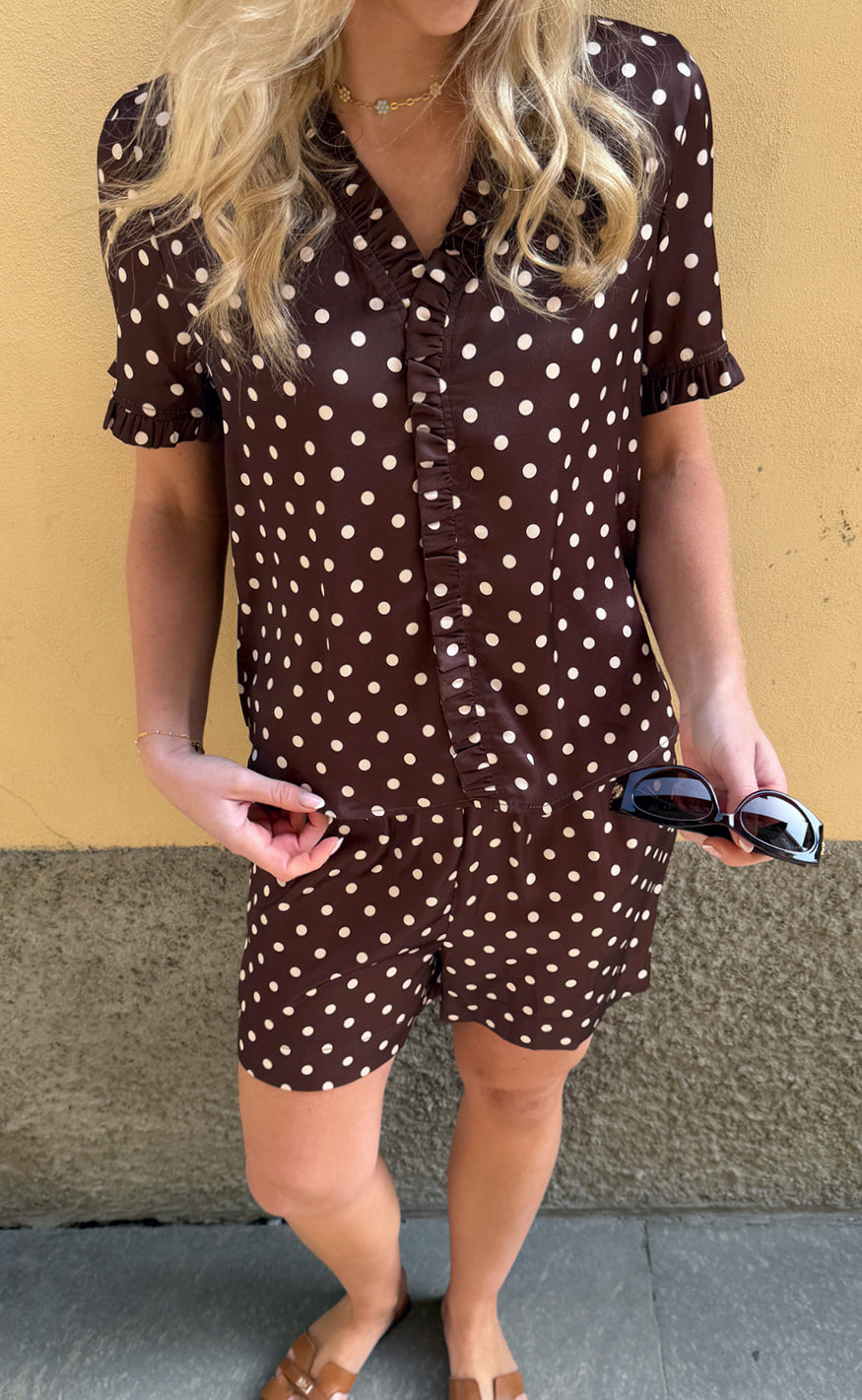 Say INA Copenhagen Shorts - Liv - Brown W. White Dots