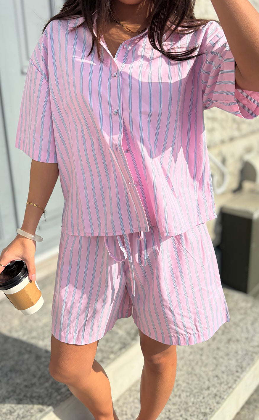 Say INA Copenhagen Shorts - Marika - Pink Striped