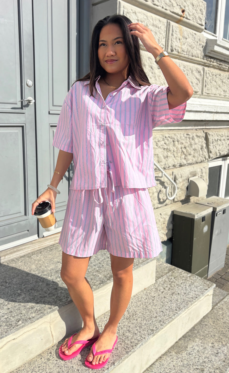 Say INA Copenhagen Shorts - Marika - Pink Striped
